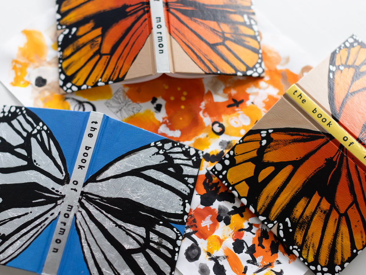 Silver Winged Butterfly - Painted Book of Mormon